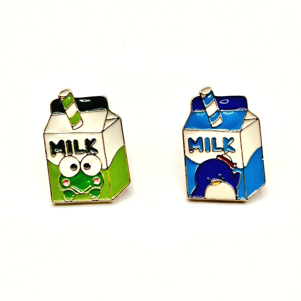 Keroppi Tuxedosam Sanrio Enamel Pin Set Unisex OS Multi Milk Carton Kawaii Gift
